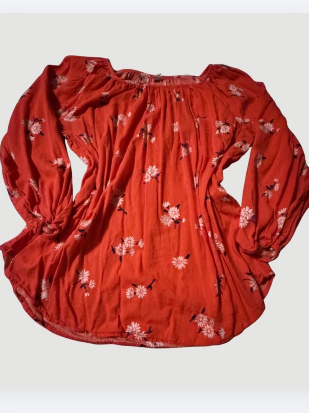Old Navy Orange Floral Peasant Blouse, Size XL